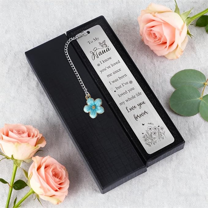 Grandma Nana Bookmarks Gifts - Grandma Gifts from Grandchildren, Granma Bookmark from Granddaughter Grandson, Mothers Day Retirement Christmas Birthday Present for Grandmother Granny