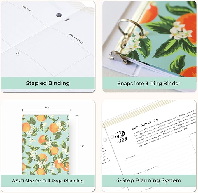 Blue Sky Day Designer 24 Month 2026 Monthly Planner Calendar, January 2026 - December 2027, 8.5" x 11", Flexible Cover, Stapled Binding, Orange Blossom Mint