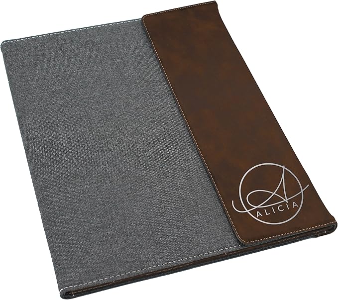 My Personal Memories Personalized Portfolio with Custom Monogrammed Flap - Engraved Teacher, Student, Business, Man, Woman, Gift (Rawhide Flap)