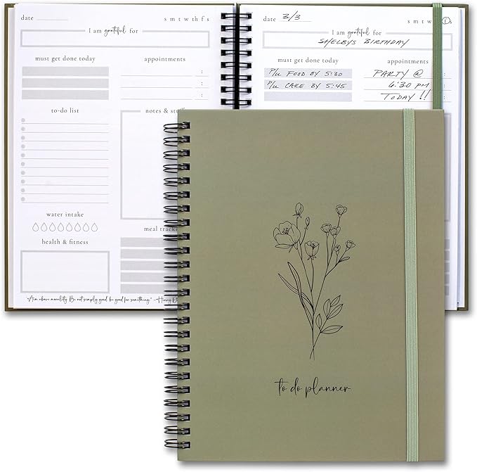 Beautiful To Do List Notebook - Aesthetic Daily Planner to Easily Organize Your Tasks And Boost Productivity - Stylish Undated ADHD Planner Gift and The Perfect School or Office Supplies For Women