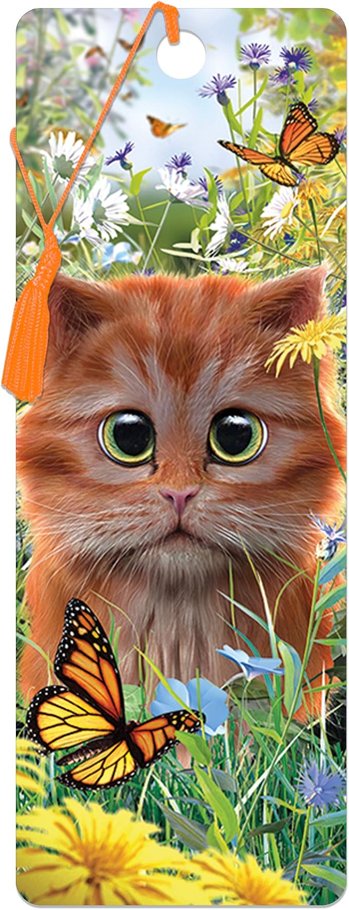3D LiveLife Bookmark - Ginger Kitten from Deluxebase. Cute Lenticular Cat Page Marker. Animal Themed Accessories for Book Lovers. Small Gifts for Men, Women, Writers and Teachers.