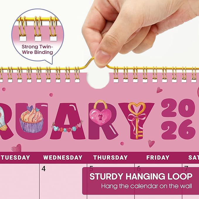 Calendar 2026-2027, Monthly Wall Calendar Runs Until June 2027, 11.5" x 14.8", Spiral Binding Hanging Wall Calendar, Perfect for Home or Office,Vivid Festival