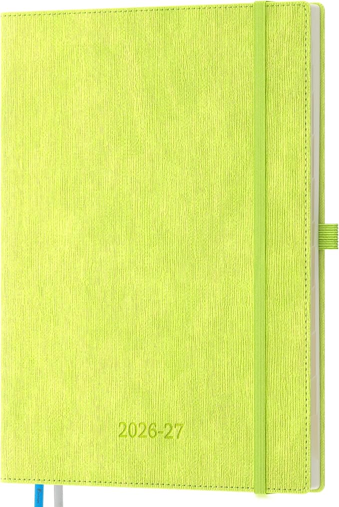 2026-2027 Weekly and Monthly Planner (July 2026–December 2027), 8.5"x11.5", Vertical Layout, 18 Months Agenda with Month Tabs & Pocket, Academic Calendar with Vegan Leather Cover,Apple Green
