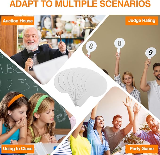 50 Pieces Dry Erase Answer Paddles Handheld Double Sided Paddles Mini White Boards Small White Board Dry Erase Signs Auction Paddles for Students Classroom Voting Bridal Shower Games