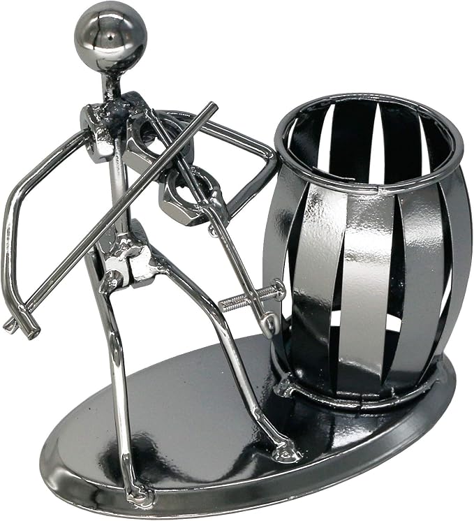 Metal Pencil Holder, Office Supply Pen Organizer Desktop Decoration Stand Container (Violin)