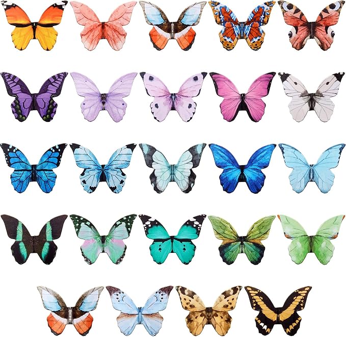 Nezyo 24 Pieces Magnetic Bookmarks Cute Magnet Page Markers Foldable Page Clip for Students Reading Stationery Supplies Office Presents(Butterfly)