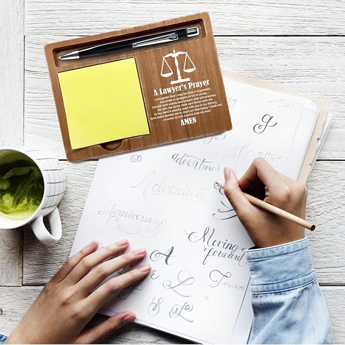 Inspirational Gifts for Lawyers, 4x6 Inch Sticky Pen-holder for Office Home, Prayer Quotes Decor for Office, Meaningful Thank You Teachers Day Gifts for Lawyers Friends-A22