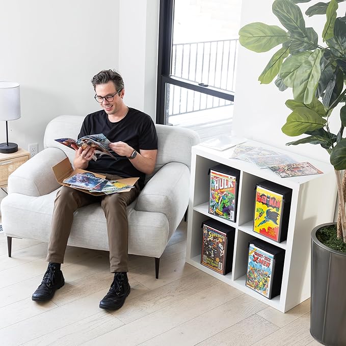 Comic Vision Comic Book Storage Box and Comic Book Display [Patent Pending] - Removeable, enclosed top