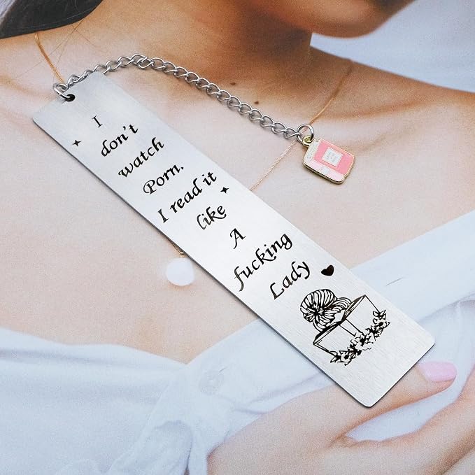 Metal Bookmarks for Women Book Lovers Funny Reading Bookmark Gifts for Bookish Female Friend Birthday Christmas Valentine Gifts for Teacher Classmate Reader Sister Gag Book Accessories Book Club