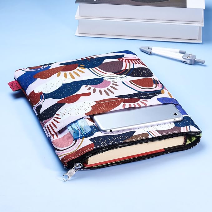 Book Sleeve for Book Lovers, Bookish Book Protector, Book Covers for Paperbacks, Washable Fabric, Book Sleeves with Zipper, Medium 11 Inch X 8.7 Inch