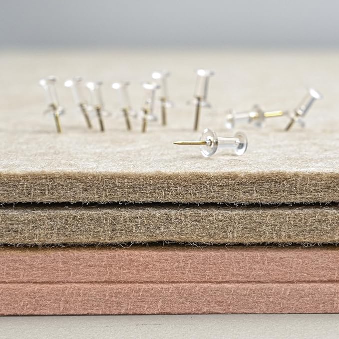 Lightomorrow Bulletin Board, 36 x 24 inches Felt Board - Decorative Pin Board, Cork Board Alternative for Wall, 3' x 2' Foldable Self-Adhesive Vision Board Prayer Board with 20 Pushpins - Mauvey Pink