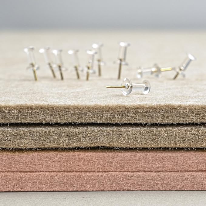 Large Bulletin Board - 48 x 36 Inches, Decorative Felt Pin Board for Wall - 4' x 3' Foldable Photo Display Board with Self-Adhesive Tape,Includes 20 Push Pins - Mauvey Pink