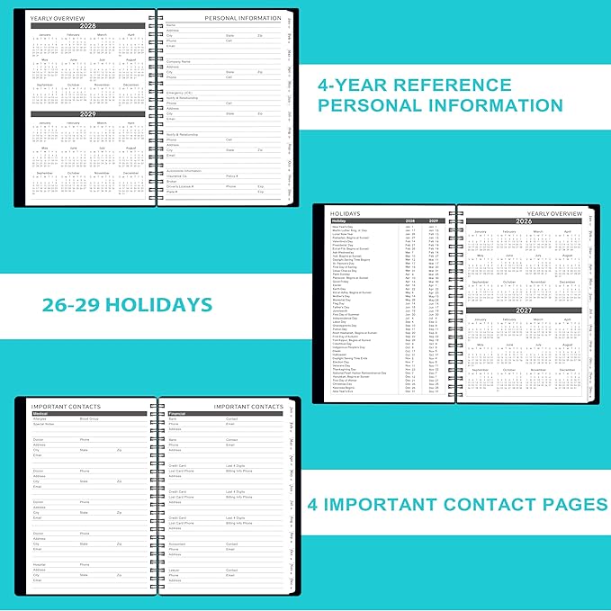 2026-2029 Monthly Planner/Calendar - 3 Year Monthly Planner 2026-2029, JUL 2026 - JUN 2029, 6.2" x 8.3", 3 Year Calendar 26-29 with Inner Pocket, Polypropylene Cover, 36-Month Tabs