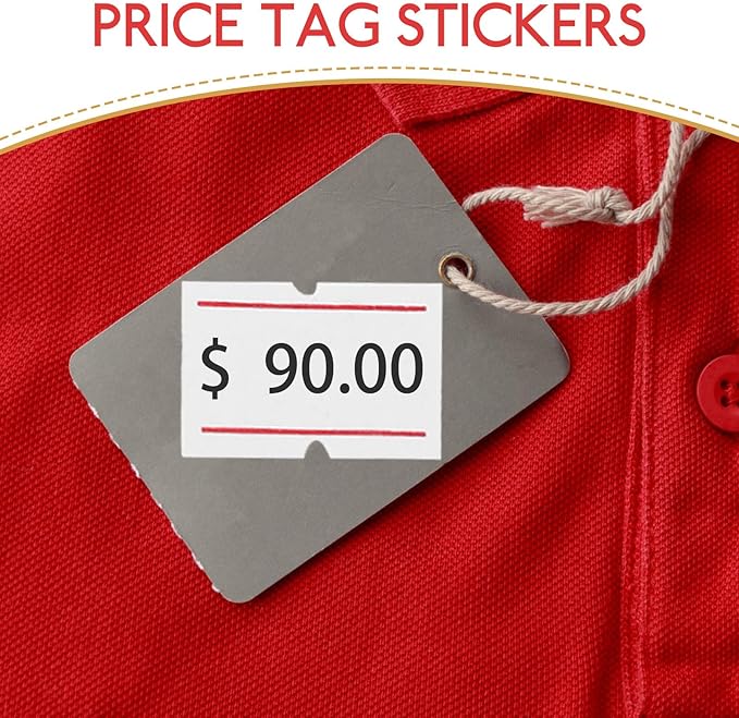 10 Rolls Self-Adhesive Sale Price Tags Paper for Price Gun Labeler Stickers Per Roll Sticky Paper for Retail Store Pricing