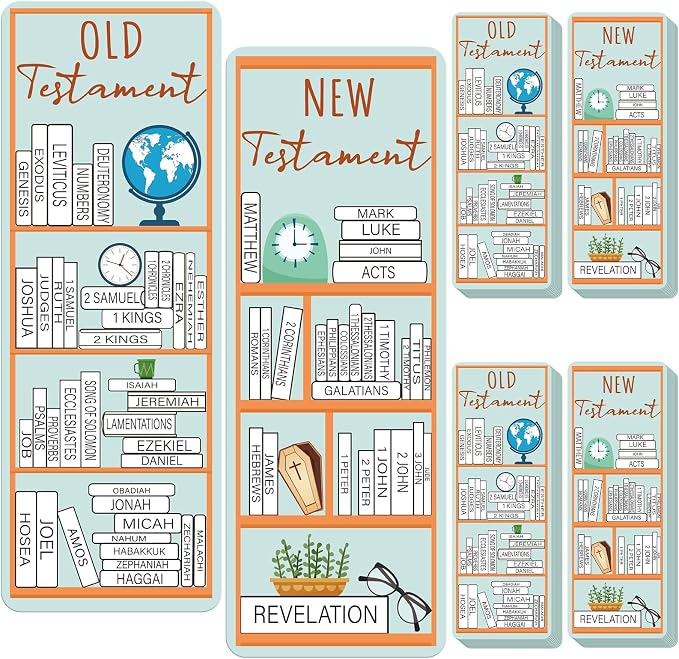 100 Pcs Books of the Bible Bookmarks Bible Book Tracker Old and New Testament Reading Page Markers Christian Scripture Study Supplies for Women Men
