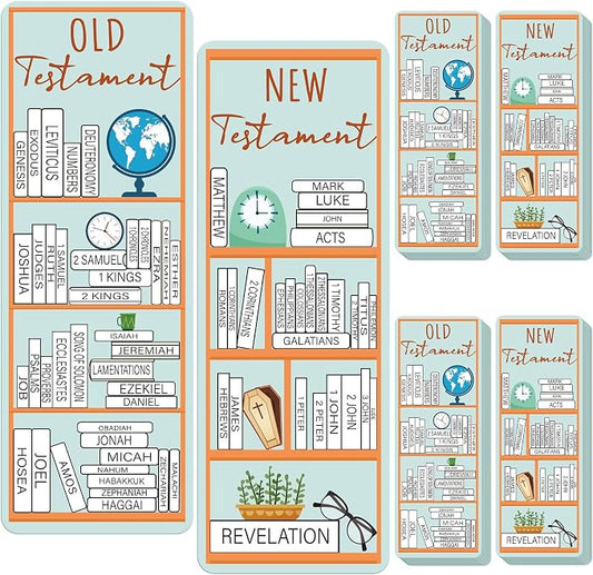 100 Pcs Books of the Bible Bookmarks Bible Book Tracker Old and New Testament Reading Page Markers Christian Scripture Study Supplies for Women Men