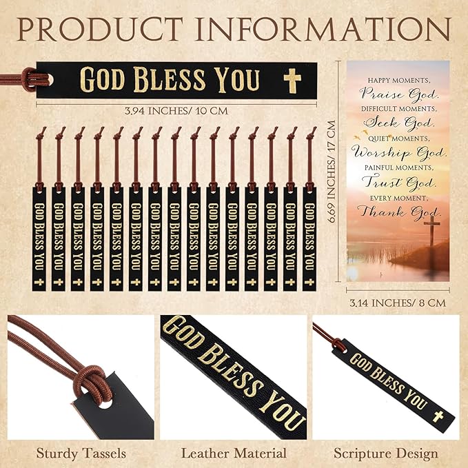 Skyygemm 20 Set Fathers Day Christian Gifts Bulk Bible Verse Pens God Bless You Bookmarks and Prayer Cards with Bags Religious Gifts for Men Church Sunday School Party Favors (Black)