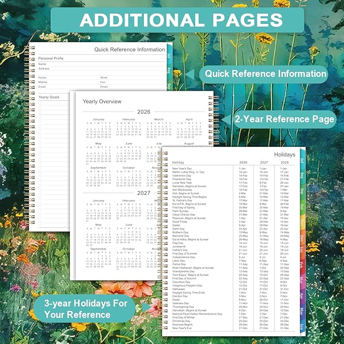 Planner 2026-2027 - 2026-2027 Planner Weekly and Monthly from Jul. 2026 - Jun. 2027, 9" x 11", 2026-2027 Weekly and Monthly with Coated Tabs, Reference 2026-2027 Calendar