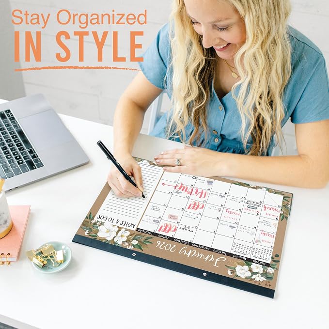 Hadley Designs Large Teacher Desk Calendar 2026-2027 - Desktop Calendar 2026, 18-Month Desk Calendars for Home, Office & Classroom, Cute Classroom Must Haves, Teacher Appreciation Gifts