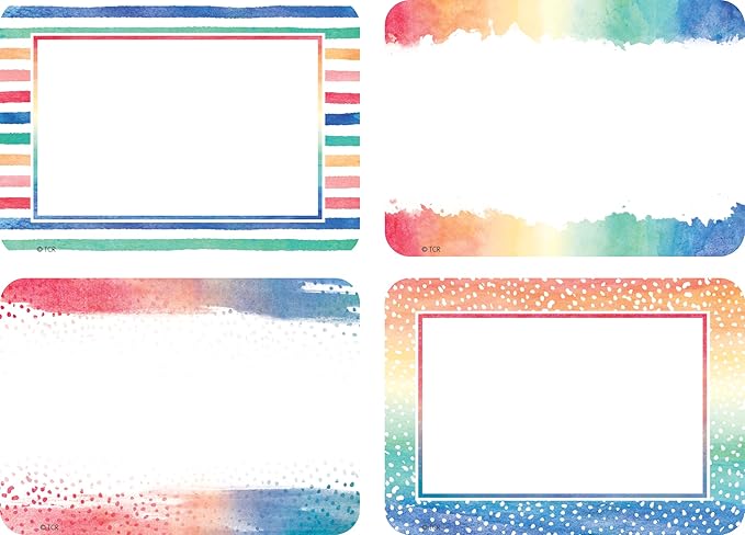 Teacher Created Resources Watercolor Name Tags/Labels - Multi-Pack
