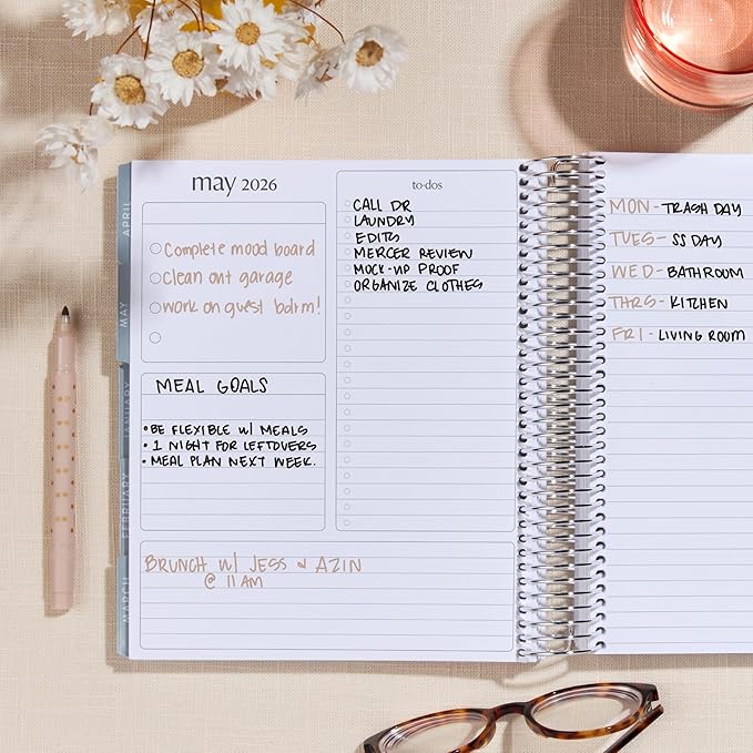 Erin Condren 18-Month Spiral Life Planner (Jul 2025 - Dec 2026), 7”x9” Weekly and Monthly Planner, 80 Lb. Text Weight Paper, Layers Colorful Covers, Minimal Theme, Vertical Layout, Platinum Coil
