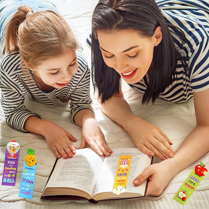 Eersida 90 Pieces Scratch and Sniff Scented Bookmarks Fruit Food Theme Sayings Bookmarks Sayings Assorted Cute Scented Gifts for Learning Reading Rewards Food Lovers, 10 Styles(Classic)