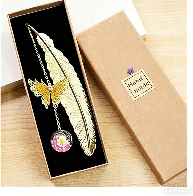 Metal Bookmark Funny Gifts Bookmarks for Women Men Reading Gifts Book Lovers Gift Box Birthday Christmas Easter Gift for Adults Teen Boys Girl (Golden Pink White Flower)
