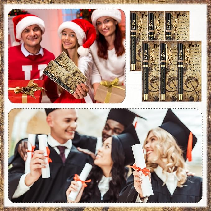 Sayglossy 24 Sets Music Themed Appreciation Gifts Bulk End of Year Gifts for Students Inspirational Musical Pens Pins and Bookmarks Music Party Favors for Musicians Band Choir Concert Teachers