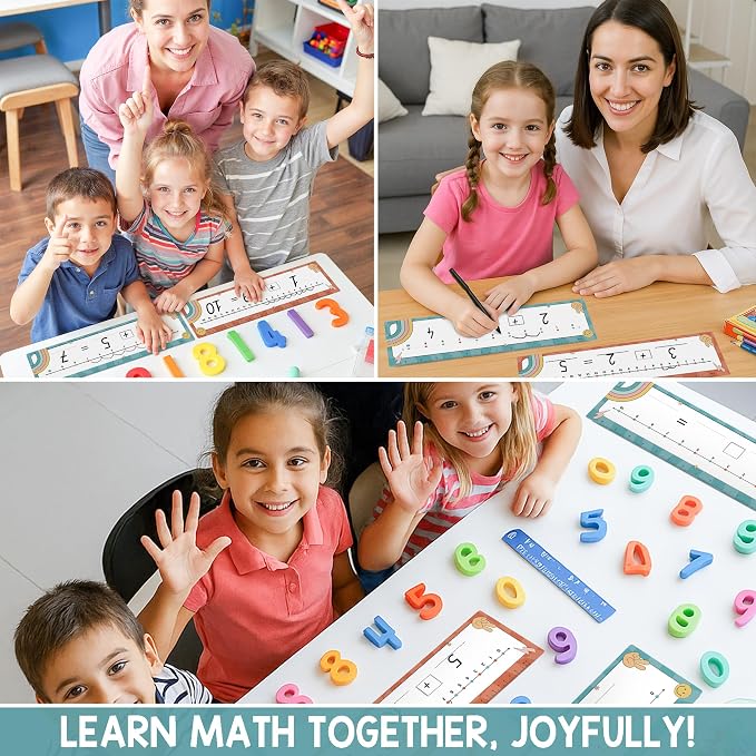 26 Pack Boho Groovy Number Line Dry Erase Boards Cards, 14"x4", Double-Sided, 0-10 on One Side & 0-20 on Other Side, Math Manipulatives for Student, Education Classroom Must Haves