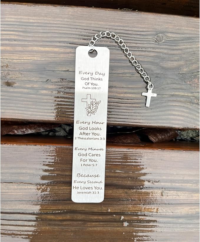 Bible Bookmarks Book Markers, Metal Christian Bookmark Gift Accessories (Psalm 139:17)
