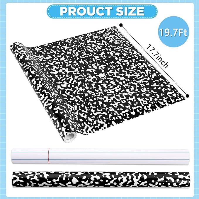 2 Rolls Composition Notebook Bulletin Board Paper Roll Black & White Bulletin Board Background Paper Checked Notebook Classroom Decor Poster for Teacher Supply Office Home Art Craft DIY Party Display