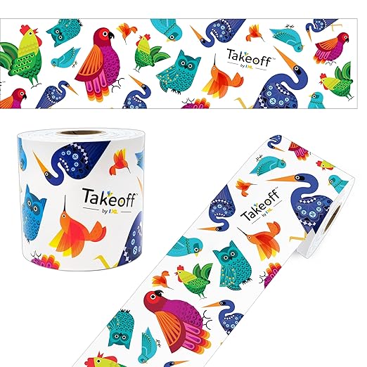 IXL Takeoff 65Ft of Feathered Friends Bulletin Board Borders, 1 Roll of Colorful Trim with Bird Accents for Rolling Whiteboard, Cork and Posterboard, Party, Office Decorations, and Classroom Decor