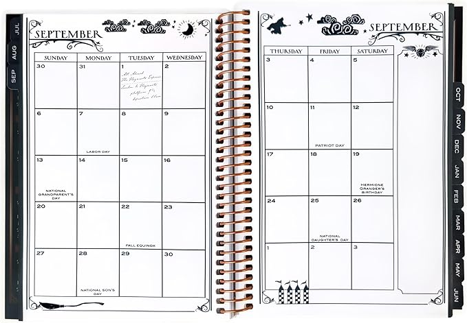 ConQuest Journals Harry Potter 2026-2027 Hogwarts Academic Agenda, July - June, 8.5'' x 6.5'', Spiral-Bound, Weekly/Monthly Calendar Planner Pages, Sticker Sheets, School Supplies, Officially Licensed
