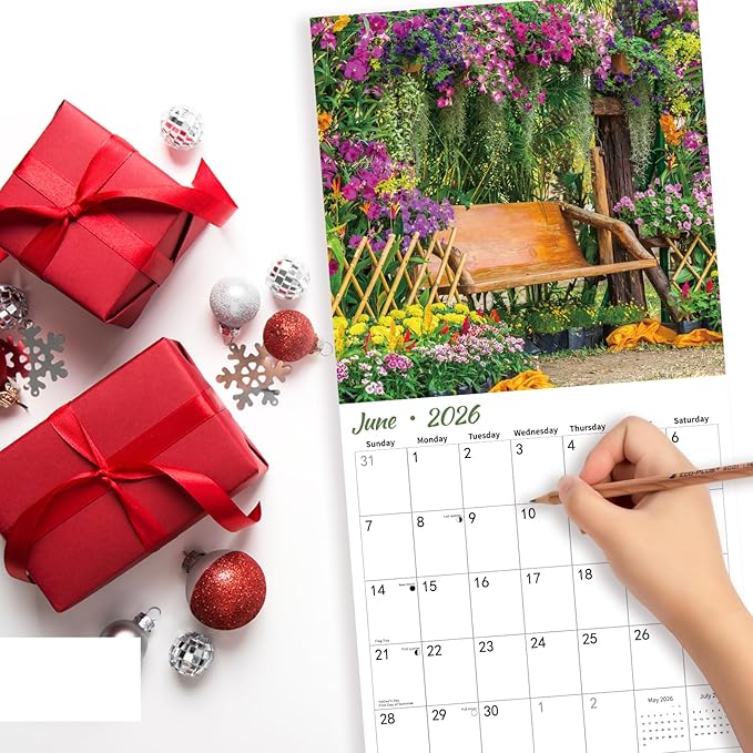 2026 Wall Calendar Garden | 12 Monthly Hangable Garden Calendars | 12" x 24" (Open) | Thick & Sturdy Paper for Organizing & Planning | Home and Office