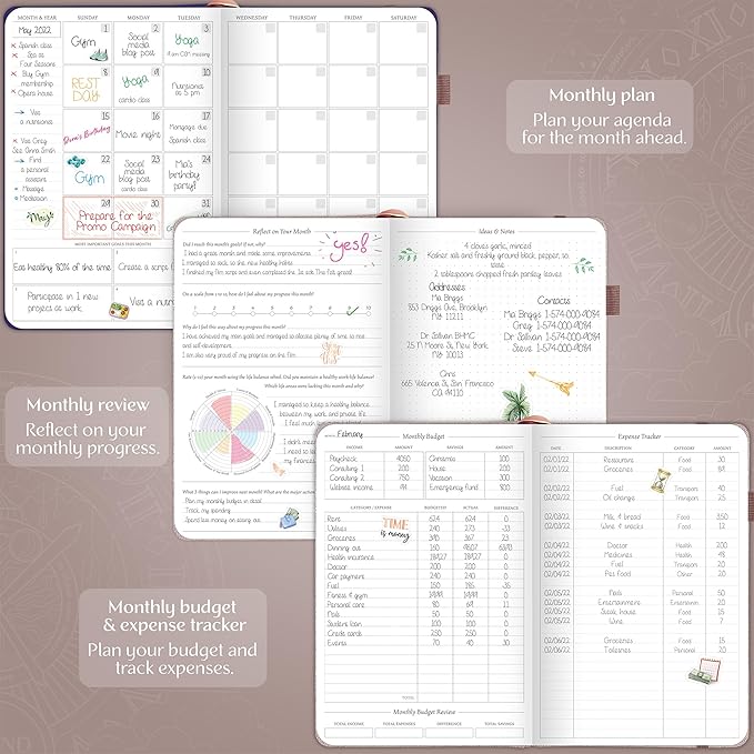 Legend Weekly Planner Premium – Undated Weekly, Monthly & Budget Planner – Life Organizer for Time Management & Productivity, A5 (Rose Gold)