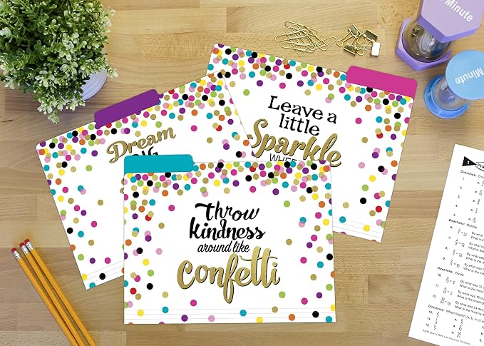 Teacher Created Resources Confetti File Folders