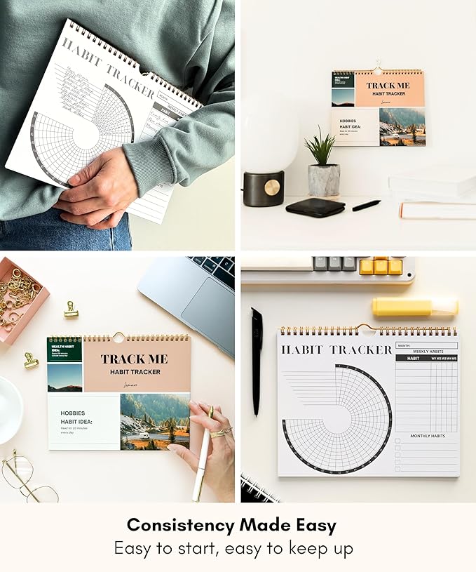 Lamare 2026 Habit Tracker Calendar – Premium Daily Habit Tracker Journal and Goal Board, Workout Motivation & Productivity Tool