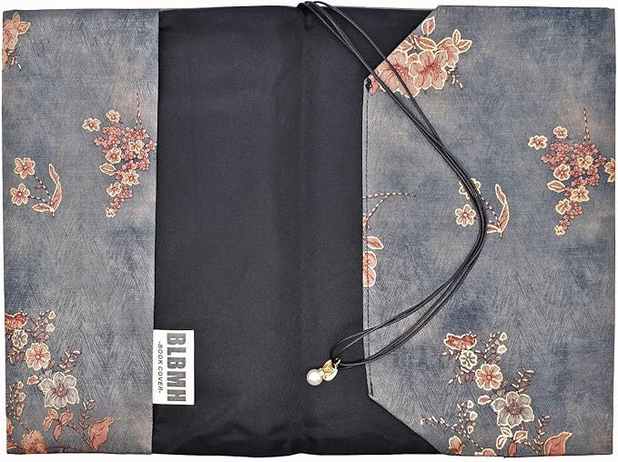 BLBMH 5x8 Book Cover | Handmade Non-Stretch Fabric Sleeve with Bookmark | for Paperback Bible Journal | Privacy Reading Gift for Women - Flower 4