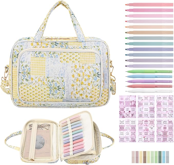 BESARME Bible Bags for Women, Large Bible Cover Case with Strep Mother's Day Gifts Journaling Supplies Christian Gifts for Women(Spliced Flower)