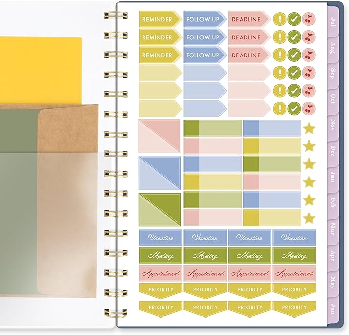 Cambridge Planner 2026-2027 Weekly & Monthly Academic 12-Month July-June, 5-1/2" x 8-1/2", Cherrywood Lane, Cosmo Garden (CL17-200A)