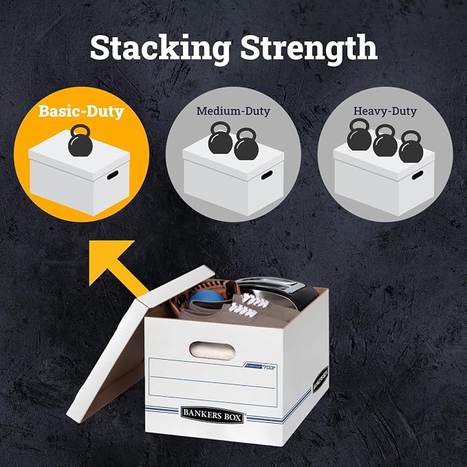 Bankers Box® Stor/File™ Standard-Duty Storage Boxes With Lift-Off Lids, Letter/Legal Size, 10" x 12" x 15", 60% Recycled