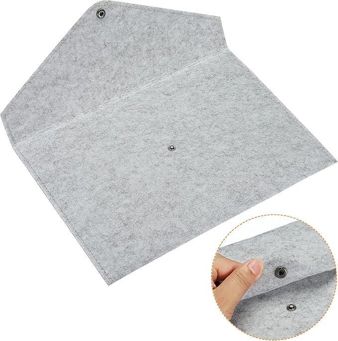PATIKIL File Bag Felt Folder 2 Pack A4 Envelope Document Storage Pouch Organizer for Office Business, Gray Dark Gray