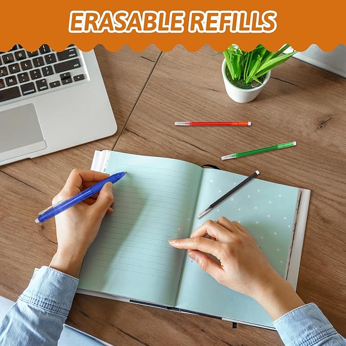 0.7 mm Erasable Gel Ink Pen Refills Compatible with Frixion Friction, Smooth Writing Multicolor Retractable Fine Point Pen Refill for School Office Home Art (4 Colors, 16)