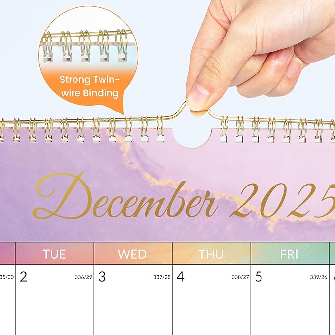 SUNEE 2026 Calendar- 18 Months Wall Calendar Oct. 2025 - Mar. 2027, 14.5"x11.5" Big Grid Hanging Calendar with Note for Organizing & Planning, Watercolor