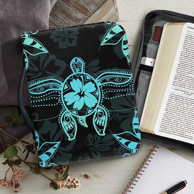 Sea Turtle Bible Cover Case Book Protector for Book Lovers Bible Cover Vegan Leather Carrying Book Case Sea Turtle Bible Study Accessories Supplies Size：XL