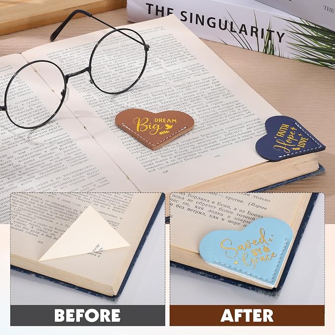 14Pcs Bible Verse Leather Heart Bookmarks, Mothers Day Gifts, Christian Gifts for Women, Reading Inspirational Corner Bookmarks, Reading Book Accessories, Christian Mothers Day Gift