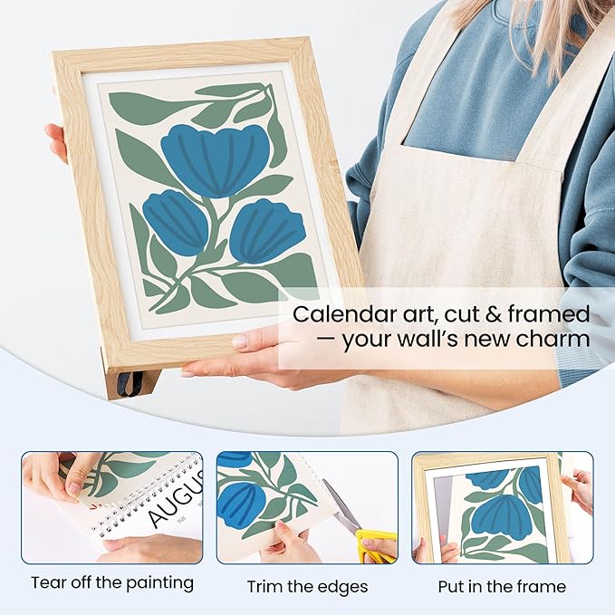 SUNEE Wall Calendar 2026, Colorful Flower Calendar From Jan. 2026 - Jun. 2027 18 Months, 8.5" x 11" Aesthetic with Thick Paper, Perfect for Home or Office, Floral