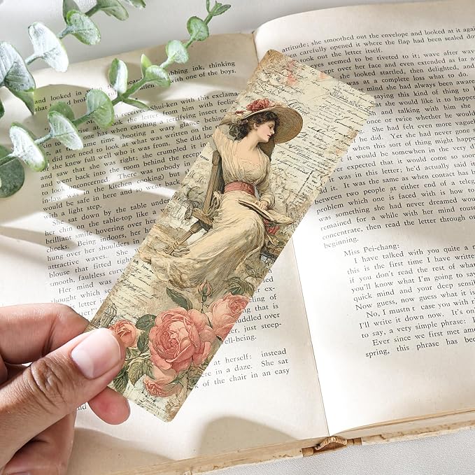 Vintage Bookmark Bulk Gifts - 100 Pcs Aesthetic Flower Paper Bookmarks for Women Girls Book Lovers Retro Page Marks School Office Reading Accessories Bookish Gift for Birthday Christmas