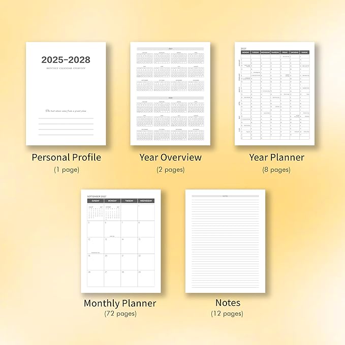 Monthly Planner 2025-2028, 2025 Calendar 36 Months Planner With Monthly Tabs, July 2025- June 2028, 8.5" x 11", 3 Years Academic Calendar Hard Cardboard Cover with Spiral Bound, Perfect for School & Office for Women & Men