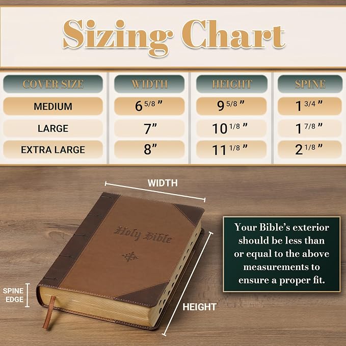 Christian Art Gifts Premium Vegan Leather Inspirational Bible Cover for Men & Women: Know the Plans Debossed Encouraging Scripture, Easy Carry Handle Zippered Case, Pen Loops, Pockets, Brown, Large